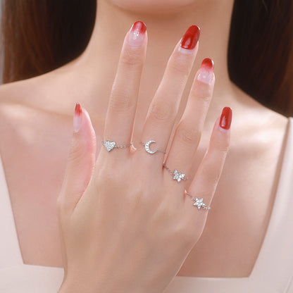 Handcrafted Sterling Silver Adjustable Butterfly Ring with Zircon Accents