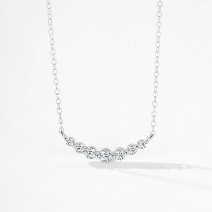 Smiling Zircon Jewelry Set - Sterling Silver Earrings & Necklace