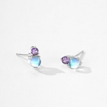Luna Glow Jewelry Set - Moonstone & Zircon Sterling Silver Earrings & Necklace