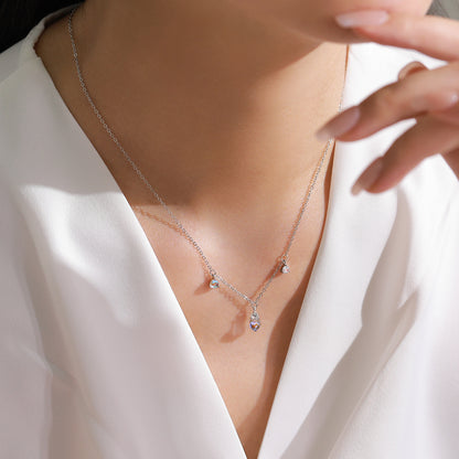 Moonlight Radiance Jewelry Set - Round Moonstone & Zircon Earrings & Necklace