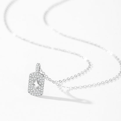 Celestial Star Jewelry Set - Zircon Sterling Silver Earrings & Necklace