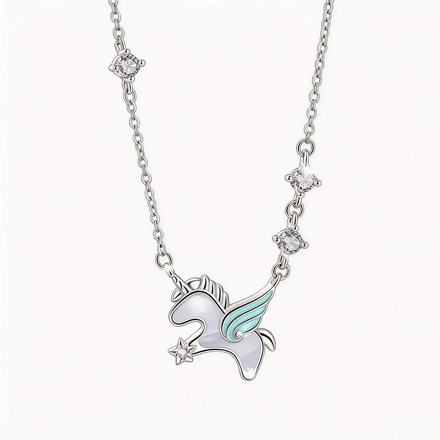 Leweivi S990 Sterling Silver Unicorn Necklace - Magical Little Pony Pendant Jewelry for Women & GirlsLeweivi S990 Sterling Silver Unicorn Necklace - Magical Little Pony Pendant Jewelry for Women & Girls