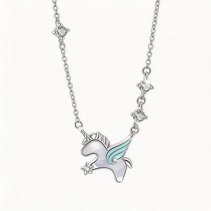 Leweivi S990 Sterling Silver Unicorn Necklace - Magical Little Pony Pendant Jewelry for Women & GirlsLeweivi S990 Sterling Silver Unicorn Necklace - Magical Little Pony Pendant Jewelry for Women & Girls