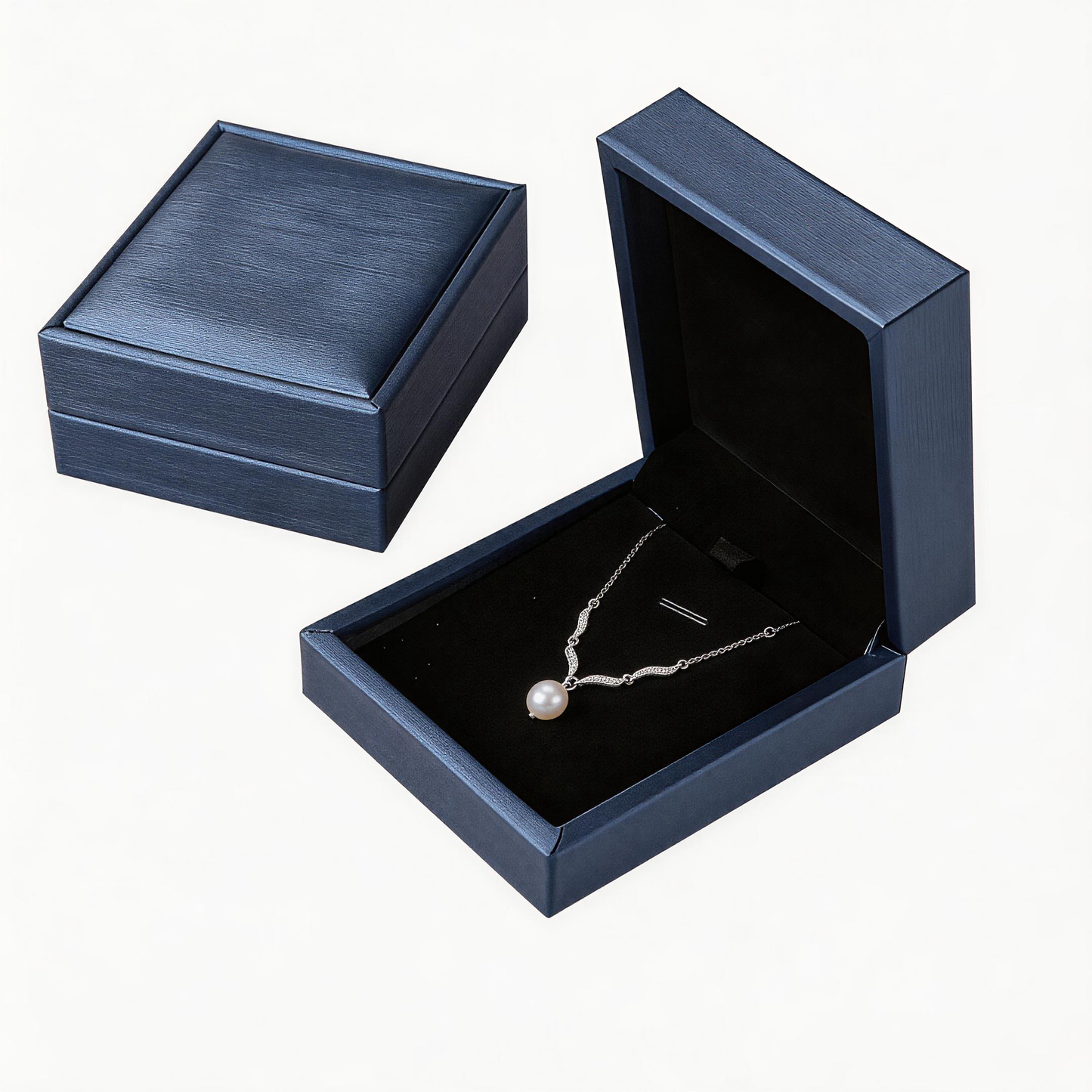 Leweivi S990 Sterling Silver Wave Pearl Necklace - Elegant Zircon Inlaid Pendant for Women