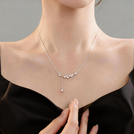 Leweivi S925 Sterling Silver "Harvest Peace" Necklace - Elegant Ear of Wheat Pendant for Luck & Safety