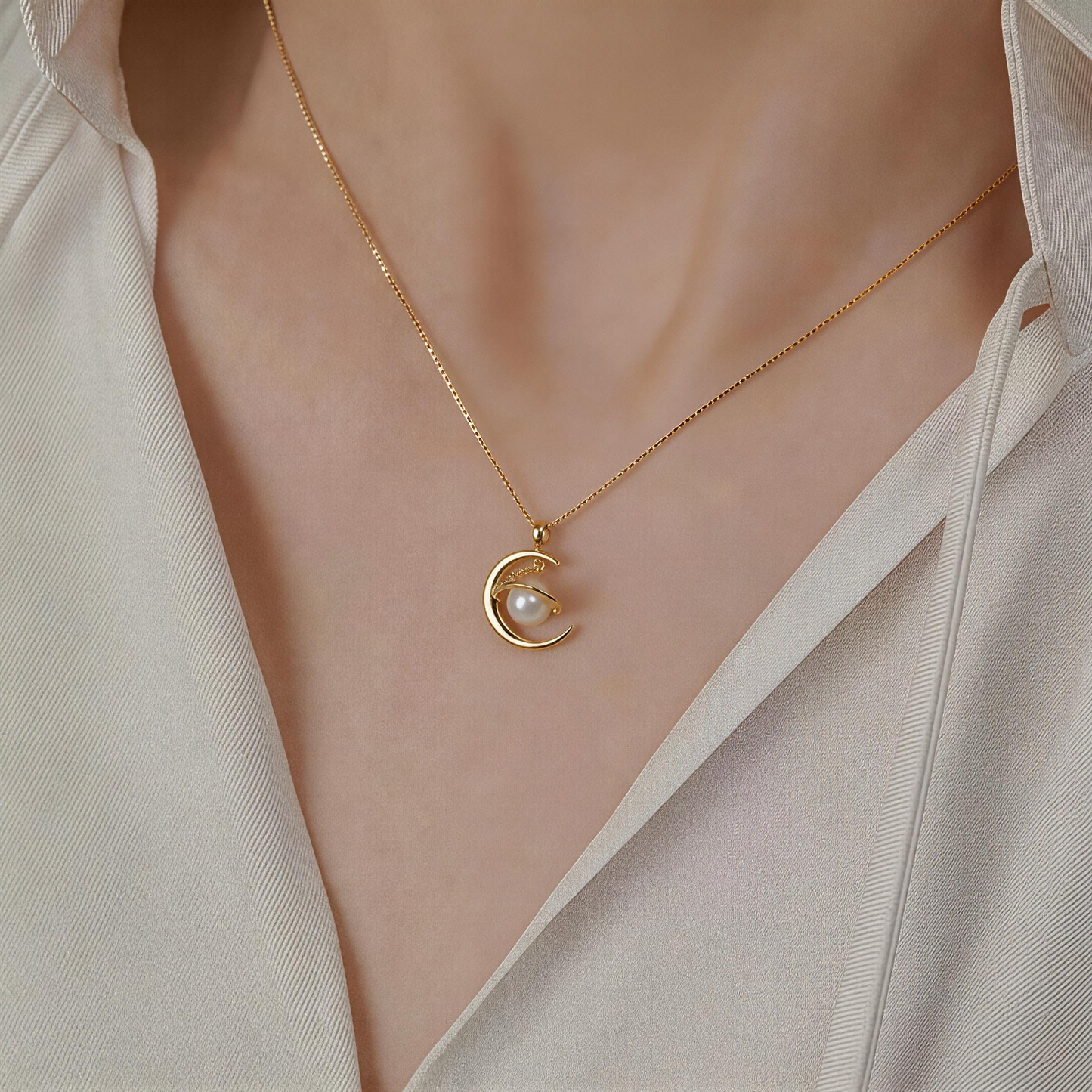 Leweivi S925 Sterling Silver Star and Moon Necklace - Romantic Celestial Pendant for Women