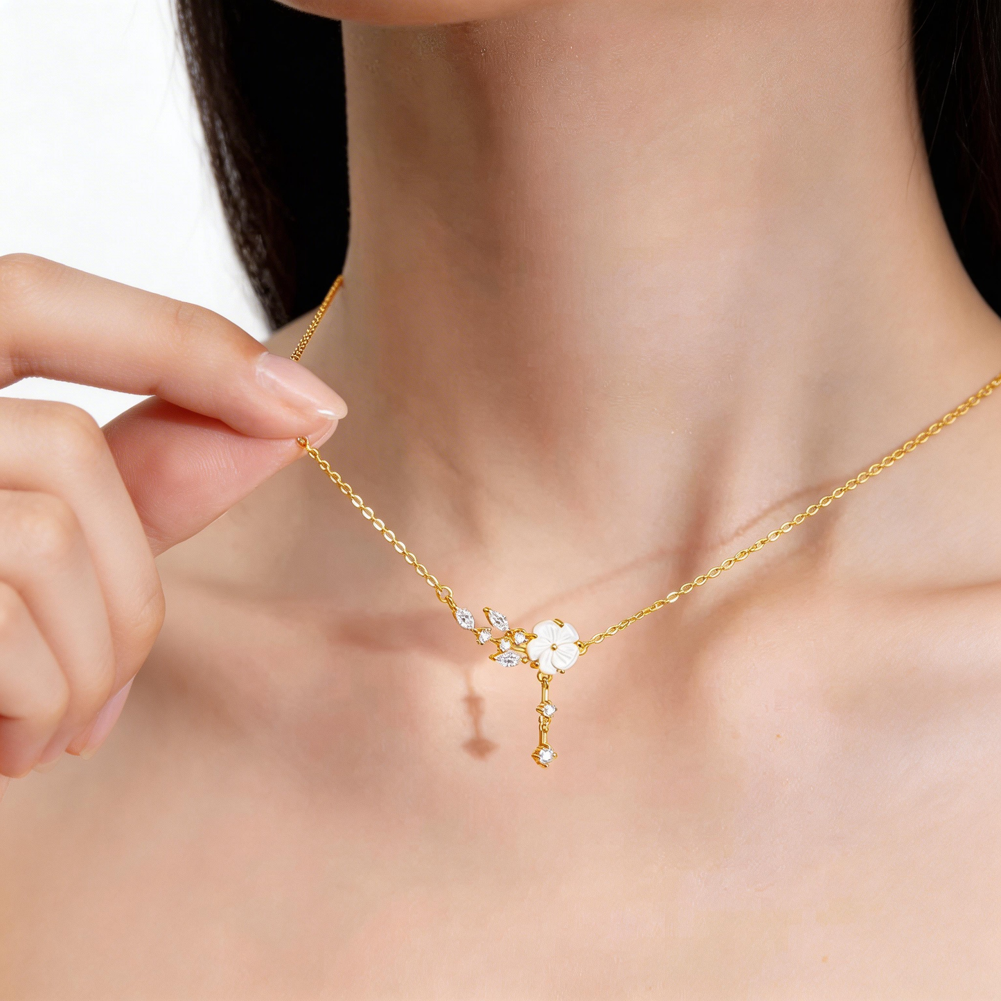 The Camellia Muse: Handcrafted 925 Sterling Silver Floral Pendant