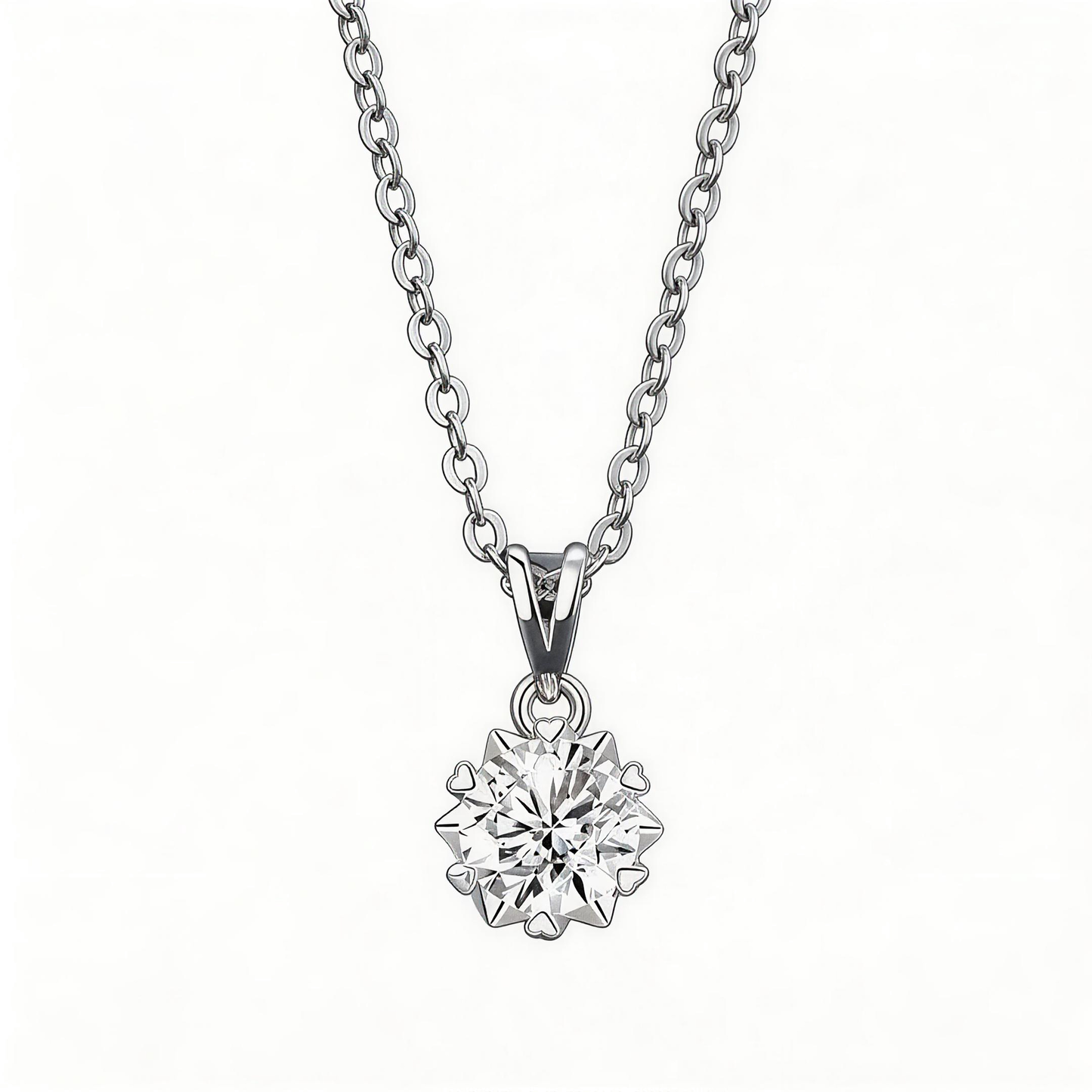 Leweivi™ 1 Carat Moissanite Diamond Necklace - S990 Pure Sterling Silver Solitaire Pendant