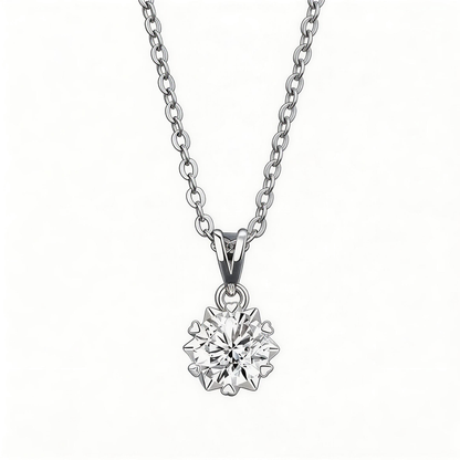 Leweivi™ 1 Carat Moissanite Diamond Necklace - S990 Pure Sterling Silver Solitaire Pendant