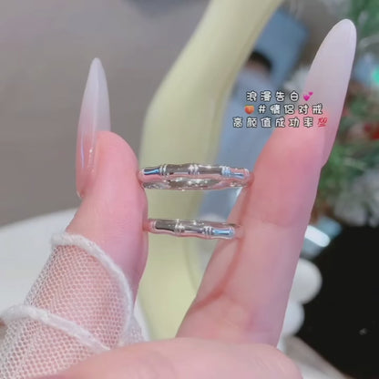 Handcrafted Bamboo Joint Couple Rings: Love That Bends But Never Breaks 2 pieces