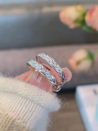 Handwoven Love: 925 Sterling Silver Braided Couple Rings – Two Souls, One Bond 2 pieces