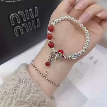Abundance Agate Bracelet" - 999.9 Fine Silver Handmade Wealth-Attracting Talisman