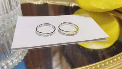 Breath of Love - Handmade 925 Sterling Silver Openwork Couple Rings 2 pieces