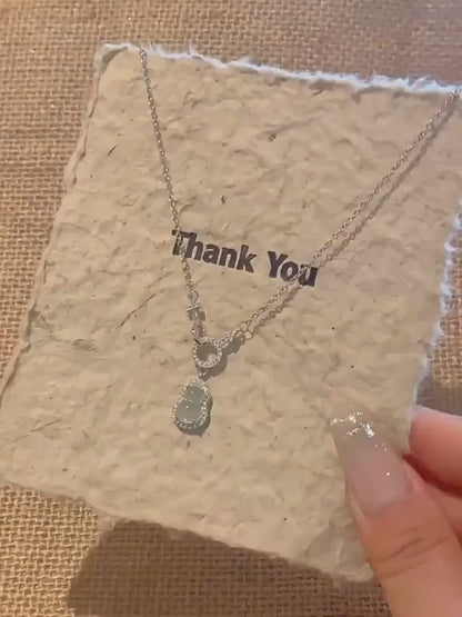 Handmade Double Ring Jade Gourd Pendant Necklace Embrace Luck, Health & Eternal Connection