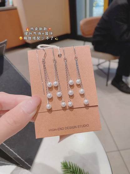 Boucles d'oreilles à pampilles artisanales en argent sterling 925 – L'élégance tissée à la main en mouvement