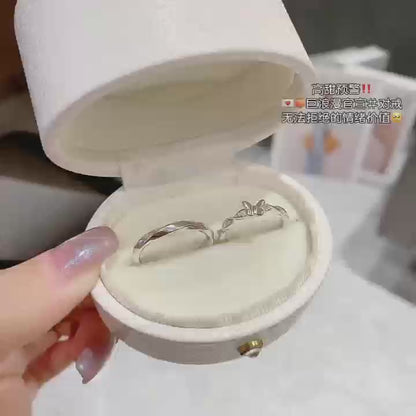Whispers of Forever: Hand-Forged Sterling Silver Butterfly Lover’s Couple’s Rings 2 pieces