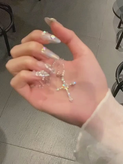 Collier croix épais en argent sterling avec strass - Pure Street Cred