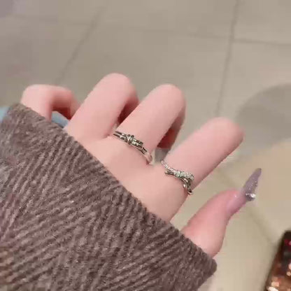 Two Souls, One Promise: Handcrafted Sterling Silver Love Knot Couple’s Rings 2 pieces