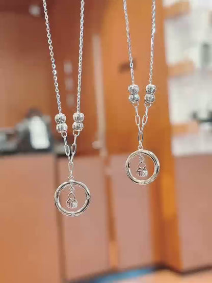 Collier pendentif en argent sterling fait main en forme de gourde porte-bonheur – « Bouteille de bénédictions »