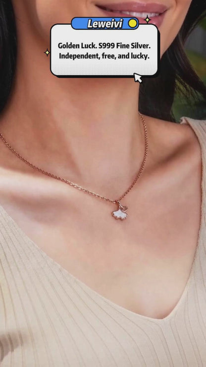 Leweivi™ Three Lifetimes of Luck S999 Sterling Silver Gold Necklace - Elegant Infinity Link Pendant, Luxury Jewelry Gift for Her
