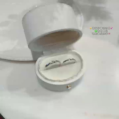 Interlocked LOVE Couples Ring Set • Hand-Engraved 925 Sterling Silver 2 pieces